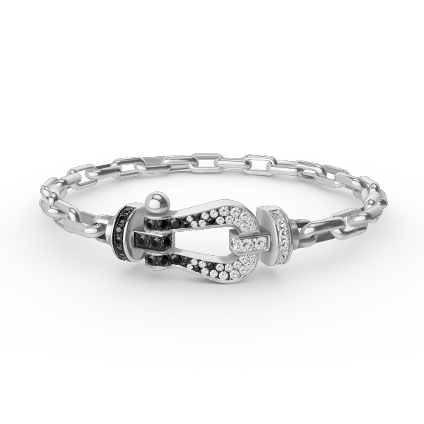 [LuckyStar]FORCE GROSSES METALLARMBAND MIT HUFEISENVERSCHLUSS