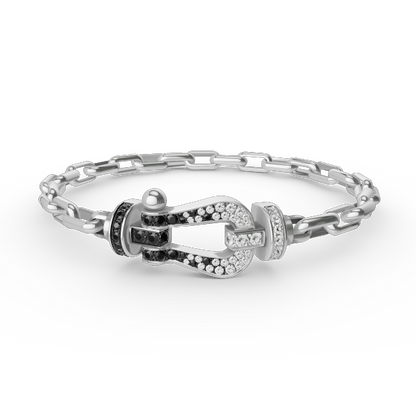 [LuckyStar]FORCE GROSSES METALLARMBAND MIT HUFEISENVERSCHLUSS
