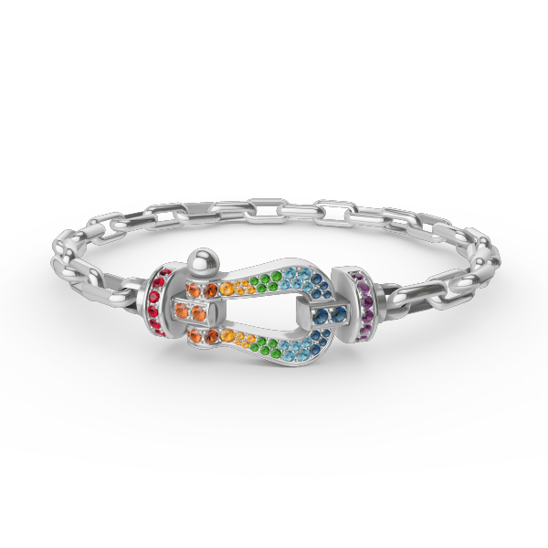 [LuckyStar]FORCE GROSSES METALLARMBAND MIT HUFEISENVERSCHLUSS