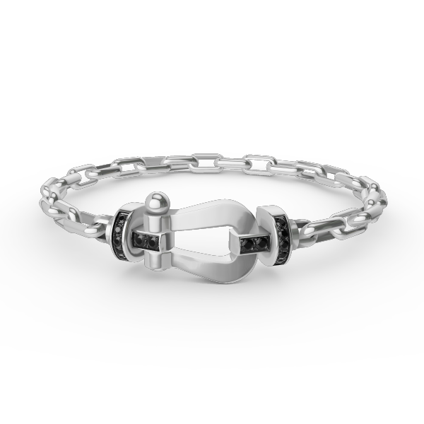 [LuckyStar]FORCE GROSSES METALLARMBAND MIT HUFEISENVERSCHLUSS