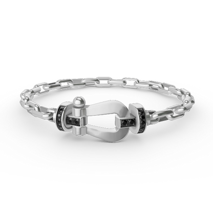 [LuckyStar]FORCE GROSSES METALLARMBAND MIT HUFEISENVERSCHLUSS