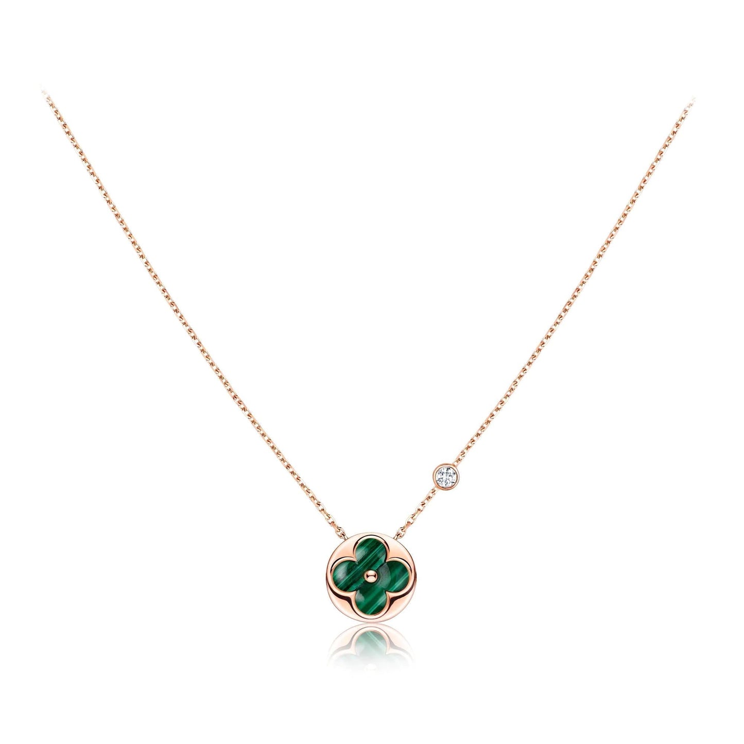 [LuckyStar]Sonnenanhänger Roségold 1 Diamant Halskette