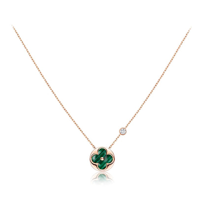 [LuckyStar]Sonnenanhänger Roségold 1 Diamant Halskette