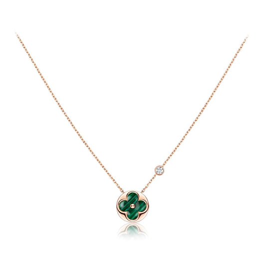 [LuckyStar]Sonnenanhänger Roségold 1 Diamant Halskette