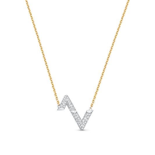 [LuckyStar] VOLT SILBER DIAMANT ANHÄNGER HALSKETTE