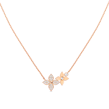 [LuckyStar]Sternblüten-Halskette Roségold mit Diamanten