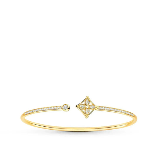 [LuckyStar]IDYLLE GOLD OFFENES ARMBAND MIT DIAMANTEN