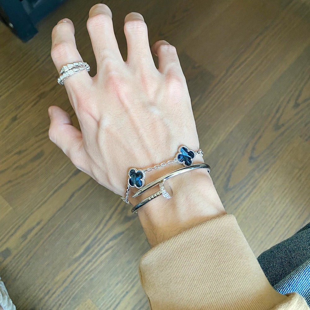 [LuckyStar] KLEEBLATT 5 MOTIV PIETERSIT SILBERARMBAND 