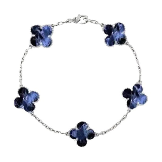 [LuckyStar] KLEEBLATT 5 MOTIV PIETERSIT SILBERARMBAND 