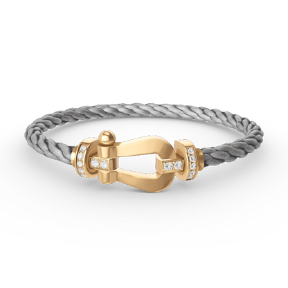 [LuckyStar]FORCE GROSSES HUFEISEN-HALBDIAMANTARMBAND GOLD
