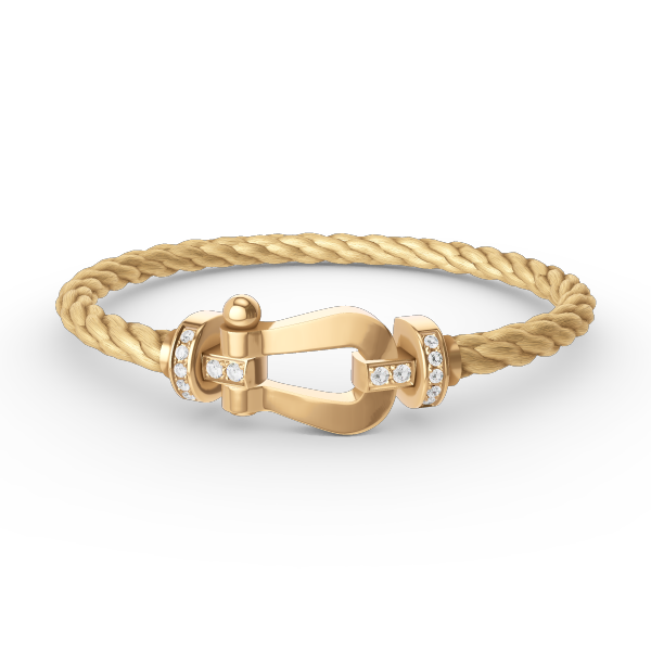 [LuckyStar]FORCE GROSSES HUFEISEN-HALBDIAMANTARMBAND GOLD
