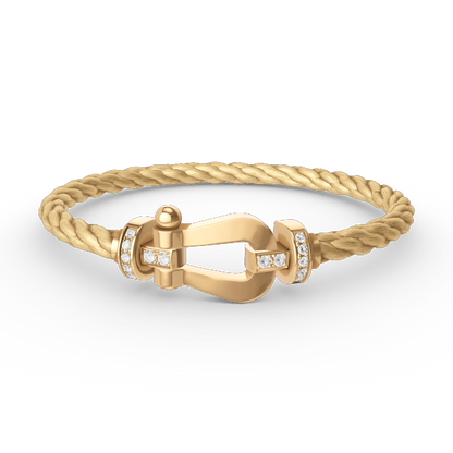 [LuckyStar]FORCE GROSSES HUFEISEN-HALBDIAMANTARMBAND GOLD