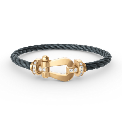 [LuckyStar]FORCE GROSSES HUFEISEN-HALBDIAMANTARMBAND GOLD