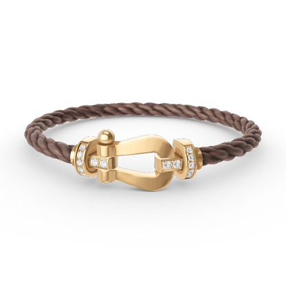 [LuckyStar]FORCE GROSSES HUFEISEN-HALBDIAMANTARMBAND GOLD