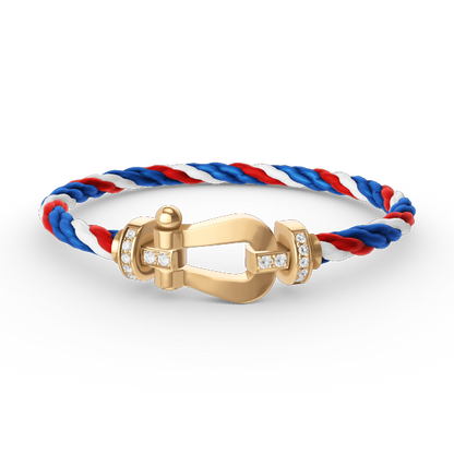 [LuckyStar]FORCE GROSSES HUFEISEN-HALBDIAMANTARMBAND GOLD