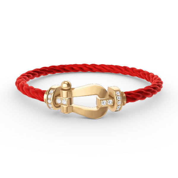 [LuckyStar]FORCE GROSSES HUFEISEN-HALBDIAMANTARMBAND GOLD
