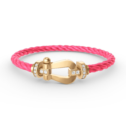 [LuckyStar]FORCE GROSSES HUFEISEN-HALBDIAMANTARMBAND GOLD