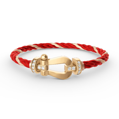 [LuckyStar]FORCE GROSSES HUFEISEN-HALBDIAMANTARMBAND GOLD