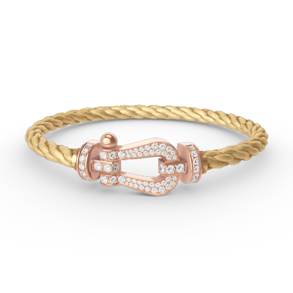 [LuckyStar]FORCE GROSSES HUFEISENARMBAND MIT VOLLMUNDDIAMANTEN ROSÉGOLD