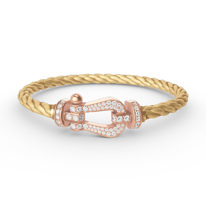 [LuckyStar]FORCE GROSSES HUFEISENARMBAND MIT VOLLMUNDDIAMANTEN ROSÉGOLD