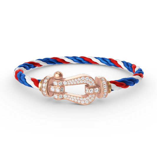 [LuckyStar]FORCE GROSSES HUFEISENARMBAND MIT VOLLMUNDDIAMANTEN ROSÉGOLD