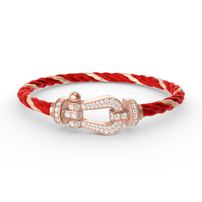 [LuckyStar]FORCE GROSSES HUFEISENARMBAND MIT VOLLMUNDDIAMANTEN ROSÉGOLD