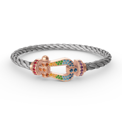 [LuckyStar]FORCE GROSSES HUFEISENFARBIGES DIAMANTARMBAND ROSÉGOLD