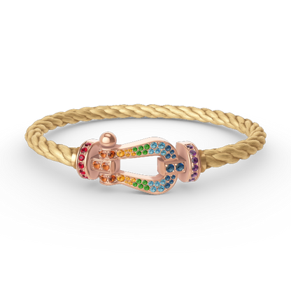 [LuckyStar]FORCE GROSSES HUFEISENFARBIGES DIAMANTARMBAND ROSÉGOLD