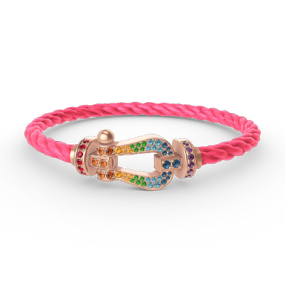 [LuckyStar]FORCE GROSSES HUFEISENFARBIGES DIAMANTARMBAND ROSÉGOLD