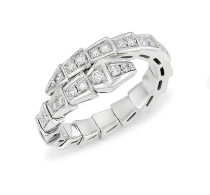 [LuckyStar]SERPENTI RING SILBER DIAMANT GEPAART 4MM