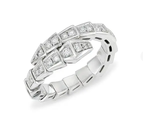 [LuckyStar]SERPENTI RING SILBER DIAMANT GEPAART 4MM