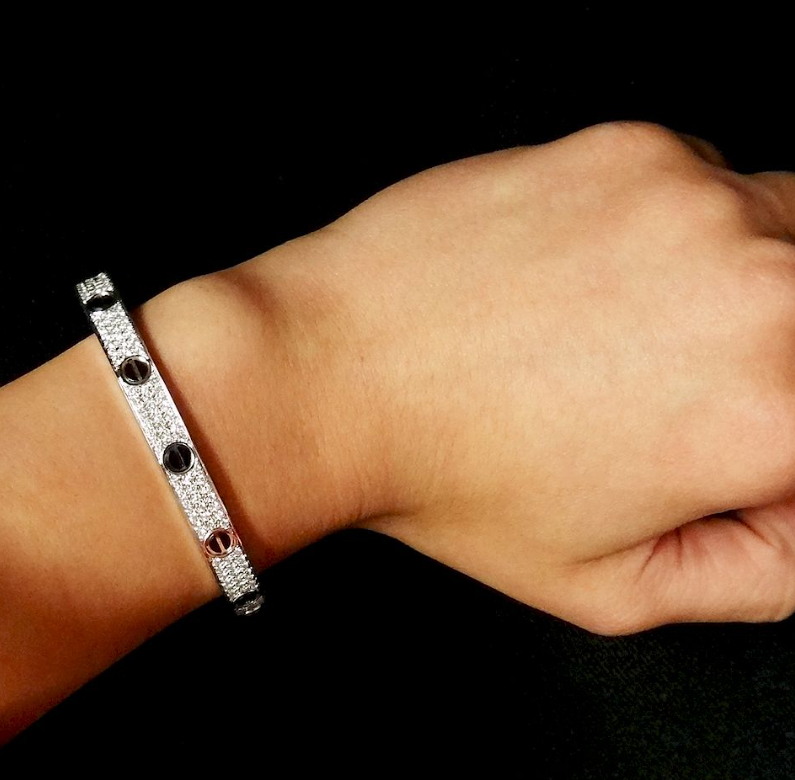 [LuckyStar] LIEBESARMBAND 6,1 MM DIAMANTBESAMT KERAMIK 