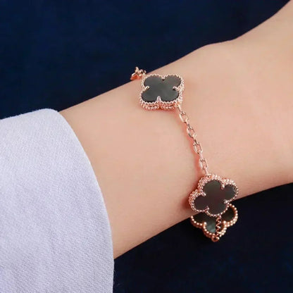 [LuckyStar]CLOVER 5 MOTIV GRAU MOP ARMBAND