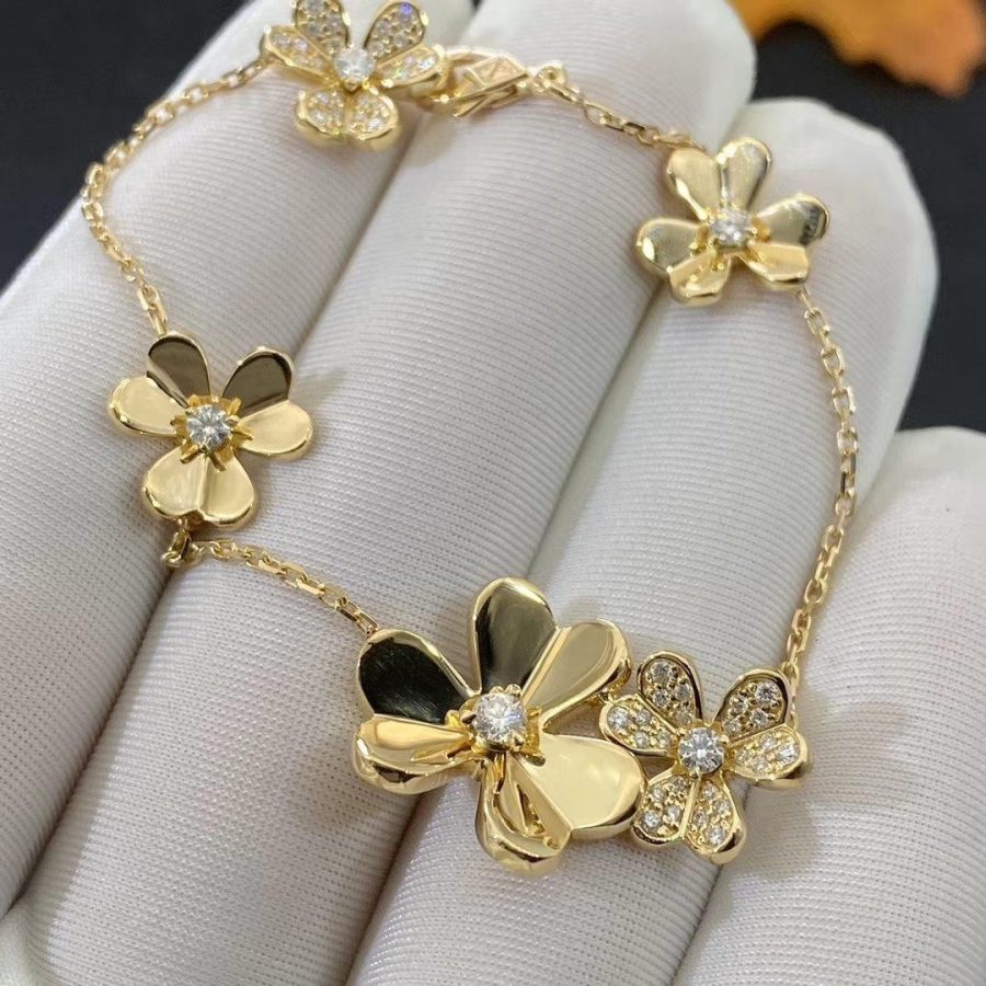 [LuckyStar]FRIVOLE GOLD 5 BLUMEN ARMBAND