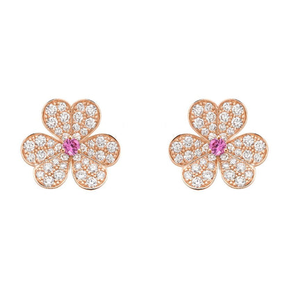 [LuckyStar]FRIVOLE ROTGOLD-OHRRINGE MIT BLUMENDIAMANTEN