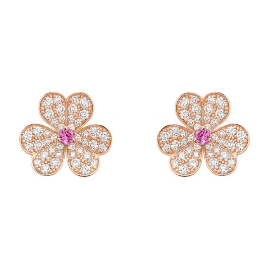 [LuckyStar]FRIVOLE ROTGOLD-OHRRINGE MIT BLUMENDIAMANTEN