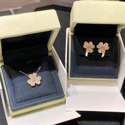 [LuckyStar]FRIVOLE ROTGOLD-OHRRINGE MIT BLUMENDIAMANTEN