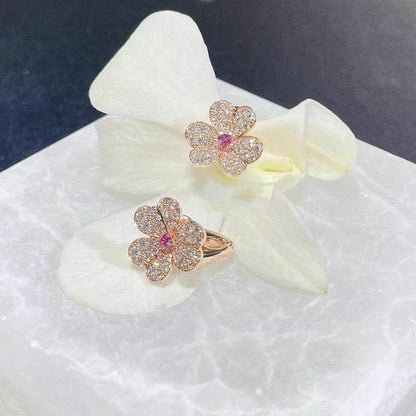 [LuckyStar]FRIVOLE ROTGOLD-OHRRINGE MIT BLUMENDIAMANTEN