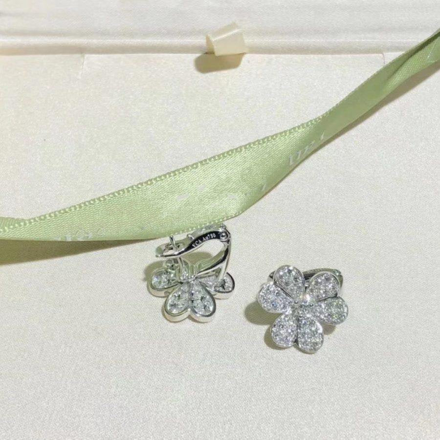 [LuckyStar]FRIVOLE SILBERNE BLUMEN-DIAMANT-OHRRINGE