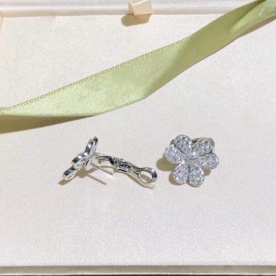 [LuckyStar]FRIVOLE SILBERNE BLUMEN-DIAMANT-OHRRINGE