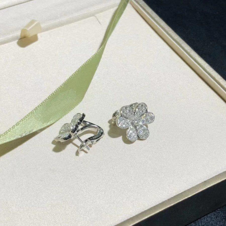 [LuckyStar]FRIVOLE SILBERNE BLUMEN-DIAMANT-OHRRINGE