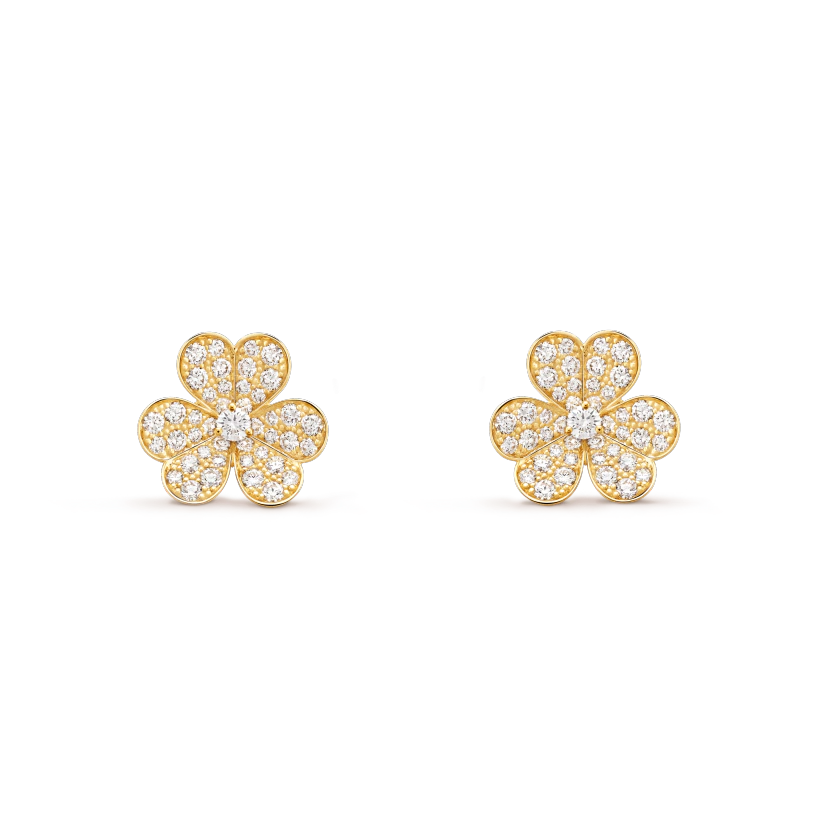 [LuckyStar]FRIVOLE GOLD BLUMEN DIAMANT OHRRINGE 