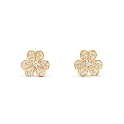[LuckyStar]FRIVOLE GOLD BLUMEN DIAMANT OHRRINGE 