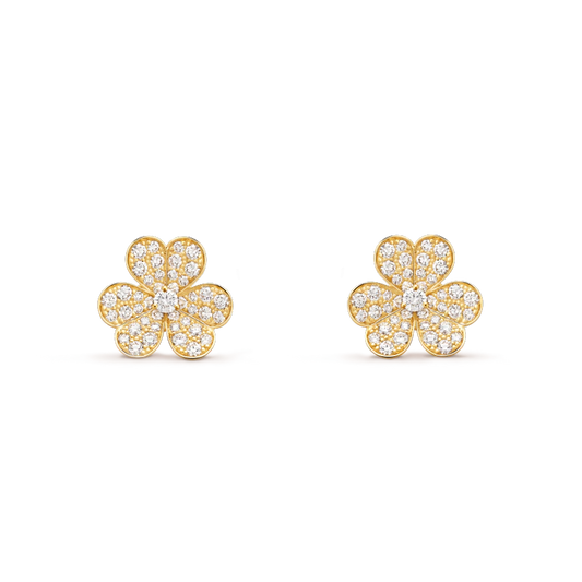 [LuckyStar]FRIVOLE GOLD BLUMEN DIAMANT OHRRINGE 