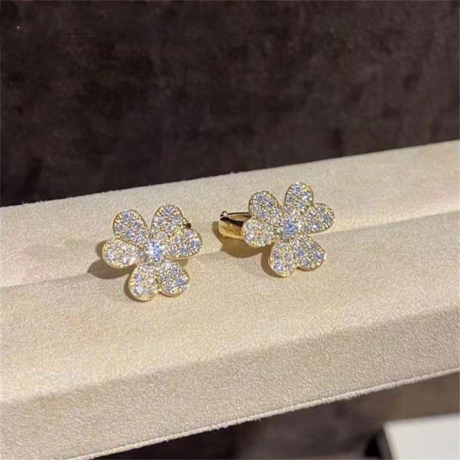 [LuckyStar]FRIVOLE GOLD BLUMEN DIAMANT OHRRINGE 