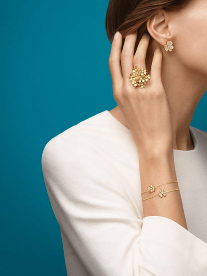 [LuckyStar]FRIVOLE GOLD BLUMEN DIAMANT OHRRINGE 