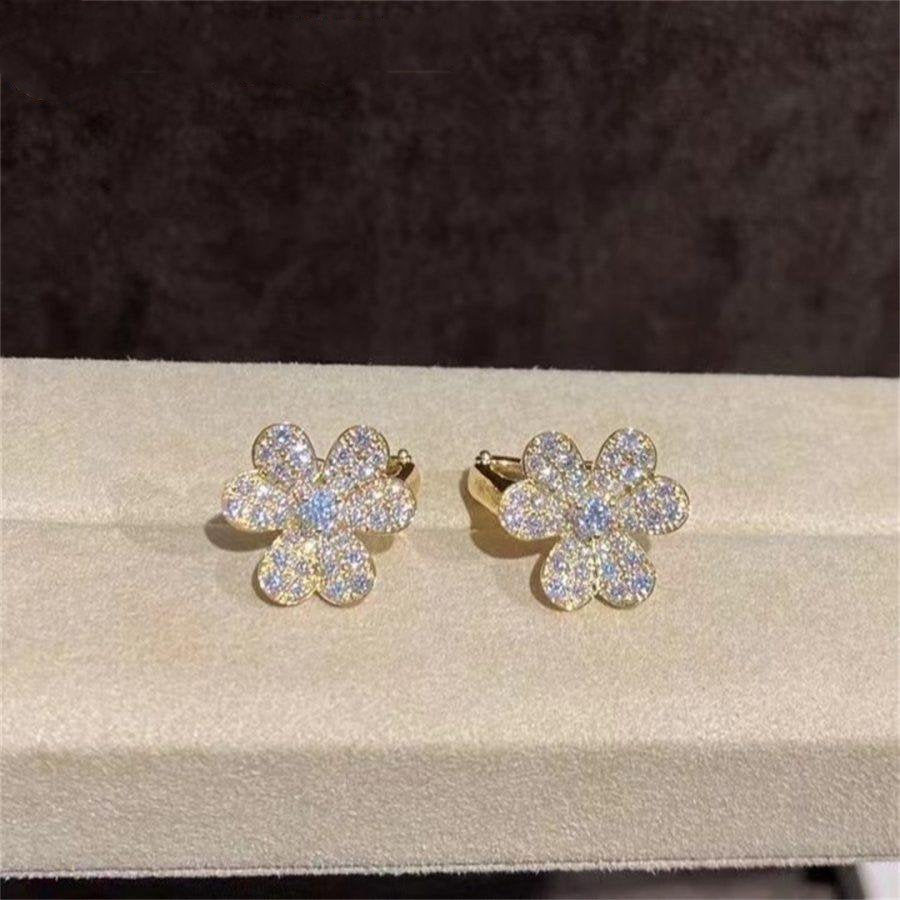 [LuckyStar]FRIVOLE GOLD BLUMEN DIAMANT OHRRINGE 