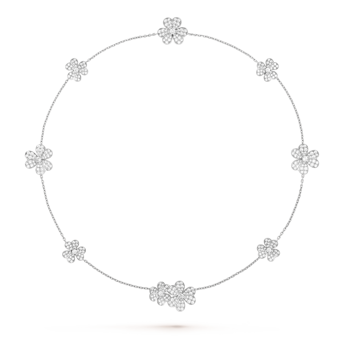 [LuckyStar]FRIVOLE SILBERNE HALSKETTE MIT 9 BLUMEN