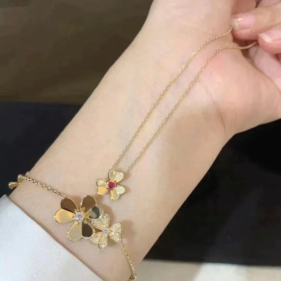 [LuckyStar]FRIVOLE GOLDENE BLUMENKETTE