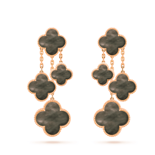 [LuckyStar]CLOVER OHRRINGE DARK MOP 4 MOTIVE ROSÉGOLD